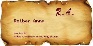 Reiber Anna névjegykártya